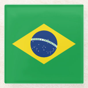 ブラジル愛国国旗 ガラスコースター