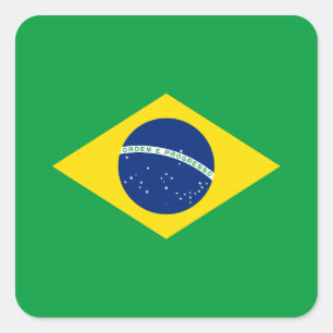 ブラジル愛国国旗 スクエアシール