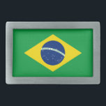 ブラジル愛国国旗 長方形ベルトバックル<br><div class="desc">ブラジル国旗。</div>