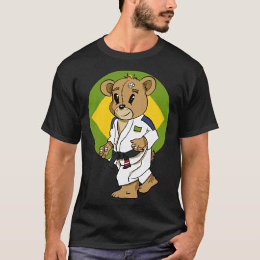 ブラジル戦闘熊ブラジル柔術BJJ mma Tシャツ (正面)