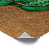 ブラジル擦り切れた国旗のスカル ポスター (角)