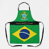 ブラジル料理、ブラジル国旗のシェフキッチン エプロン (正面)