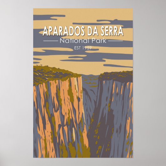 ブラジル旅行アート アパrados+ダ+セrra国立公園 ポスター (正面)