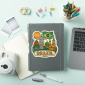 ブラジル旅行デザイン（年号カスタム可） シール (iPadカバー)
