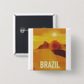 ブラジル旅行ポスター 缶バッジ (正面&裏面)