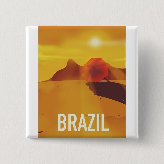 ブラジル旅行ポスター 缶バッジ (正面)