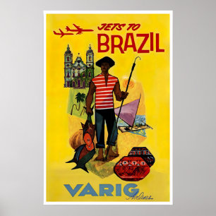 ブラジル旅行ポスター Varig航空アート リオデジャネイロ ポスター