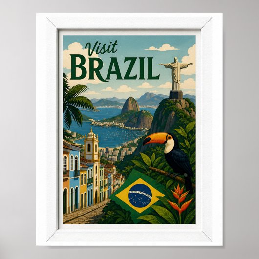 ブラジル旅行ヴィンテージを訪ねて ポスター (正面)