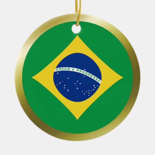 ブラジル旗のオーナメント セラミックオーナメント (正面)