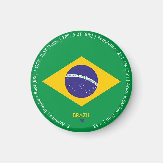 ブラジル旗マグネット マグネット (正面)