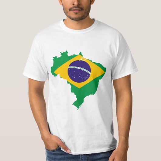 ブラジル旗マップ Tシャツ (正面)