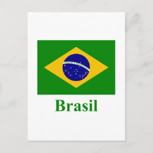 ブラジル旗（ポルトガル語で国名入り） ポストカード