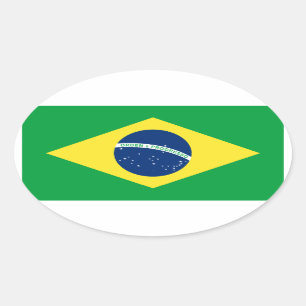 ブラジル旗 楕円形シール