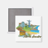 ブラジル有名都市リオデジャネイロ マグネット (正面/裏面)