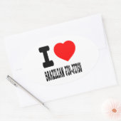 ブラジル柔術が大好き 楕円形シール (封筒)