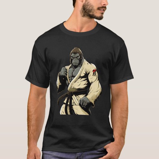 ブラジル柔術と強打ゴリラ Tシャツ (正面)