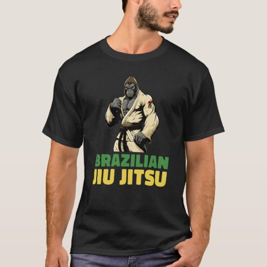 ブラジル柔術と強打ゴリラ Tシャツ (正面)