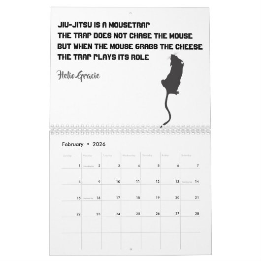 ブラジル柔術カレンやる気を起こさせるダー カレンダー (2月 2026)