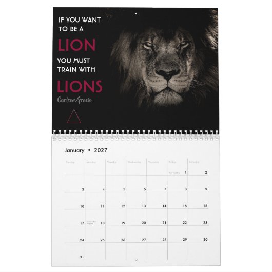 ブラジル柔術カレンやる気を起こさせるダー カレンダー (1月 2027)