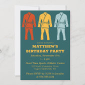 ブラジル柔術ギグラフィックティール(緑がかった色)ボーイズ誕生日 招待状 (正面)