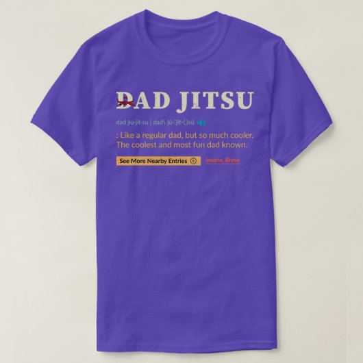 ブラジル柔術ビジおもしろいー柔術パパギフト Tシャツ (デザイン正面)
