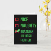ブラジル柔術ファイターパジャマおもしろいクリスマス カード (黄色い花)