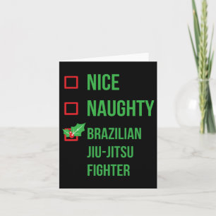 ブラジル柔術ファイターパジャマおもしろいクリスマス カード