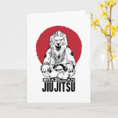 ブラジル柔術ライオンレッドサンセット カード (黄色い花)