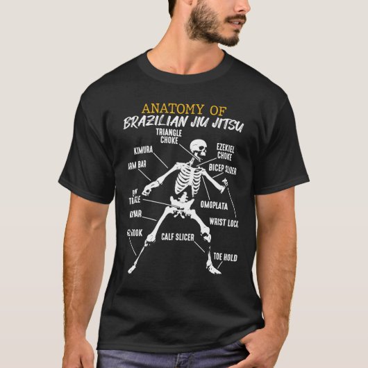 ブラジル柔術実戦闘体骨格の解剖学 Tシャツ (正面)