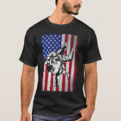 ブラジル柔術武術アーツアメリカ国旗 Tシャツ (正面)