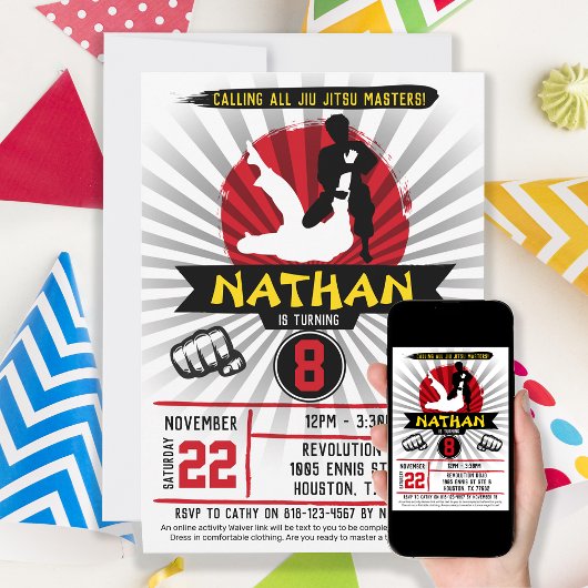 ブラジル柔術武術アーツキッズ招待状 招待状