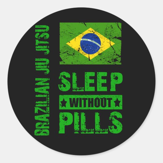 ブラジル柔術睡眠薬シールなし ラウンドシール (正面)