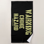 ブラジル柔術警告チョークハザードBJJジム ビーチタオル (正面)