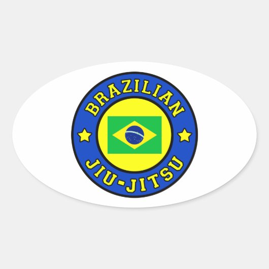 ブラジル柔術 楕円形シール (正面)