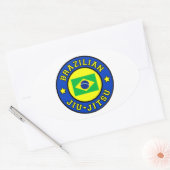 ブラジル柔術 楕円形シール (封筒)