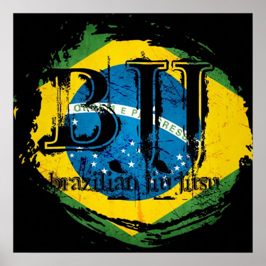 ブラジル柔術 – 渦旗ポスター ポスター (正面)