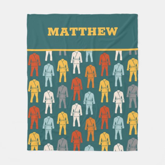 ブラジル柔術BJJギ制服パーソナライズされた フリースブランケット (正面)