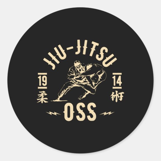 ブラジル柔術EスアヴェOss Bjj格闘スピリ ラウンドシール (正面)