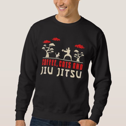 ブラジル柔術mma Bjj Hugger Coffee Catsと スウェットシャツ (正面)
