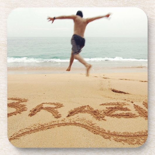 ブラジル水着を着た裸の男性 コースター (正面)