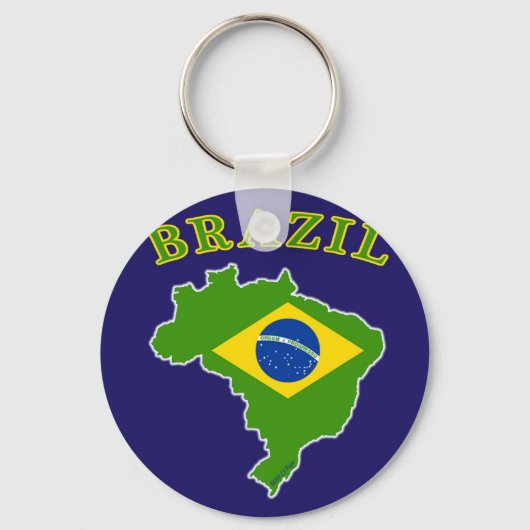 ブラジル海軍の地図/国旗 キーホルダー (正面)