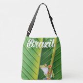 ブラジル熱帯雨林のカエル旅行ポスター クロスボディバッグ (裏面)