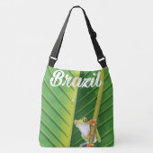 ブラジル熱帯雨林のカエル旅行ポスター クロスボディバッグ (正面)