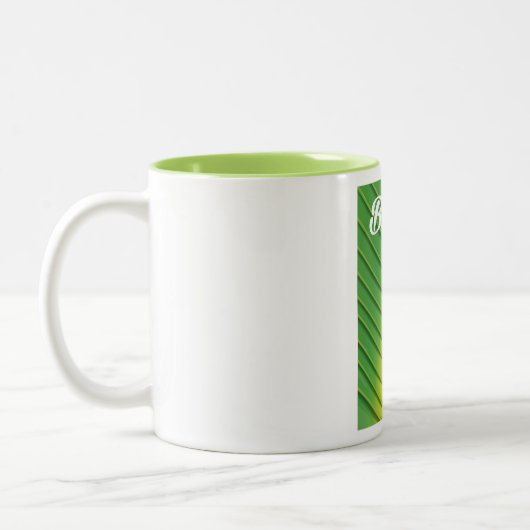 ブラジル熱帯雨林のカエル旅行ポスター ツートーンマグカップ (左)