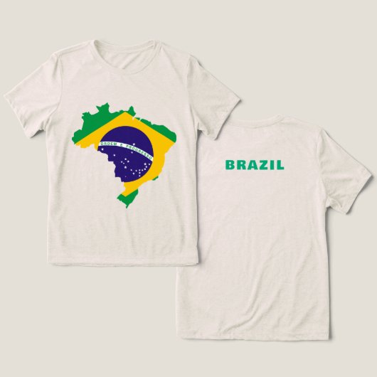ブラジル特別ギフトブラック観光客クラシック トライブレンドTシャツ (デザイン正面&裏面)