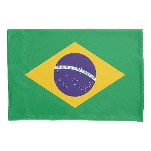 ブラジル独身の愛国的ピラローケース国旗 枕カバー (正面)
