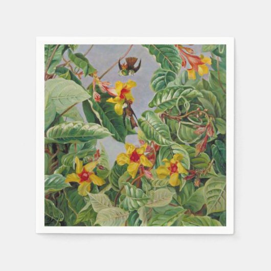 ブラジル登山低木とハミング鳥 スタンダードカクテルナプキン (正面)