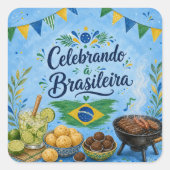 ブラジル祝祭パーティー スクエアシール (正面)