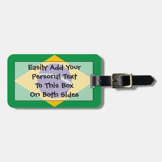 ブラジル簡単ID個人用フラグ ラゲッジタグ (正面横)