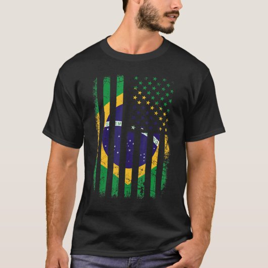 ブラジル米国国旗ブラジルのルーツBrazil Ame Tシャツ (正面)